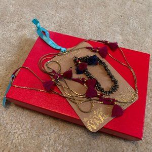 Shiraleah Hope Bracelet and Lena Necklace Tassel Jewelry Set NWT